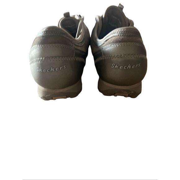 Skechers Womens Brown and Gold Lace Up Walking Athletic Sneakers Shoes Size 9.5 - Picture 4 of 12